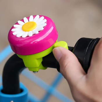 1PC Kids Funny Πολύχρωμο Daisy Flower Safety Bike Bell Προστατευτικό τιμόνι ποδηλάτου εξωτερικού χώρου Ηχητικός συναγερμός κόρνα