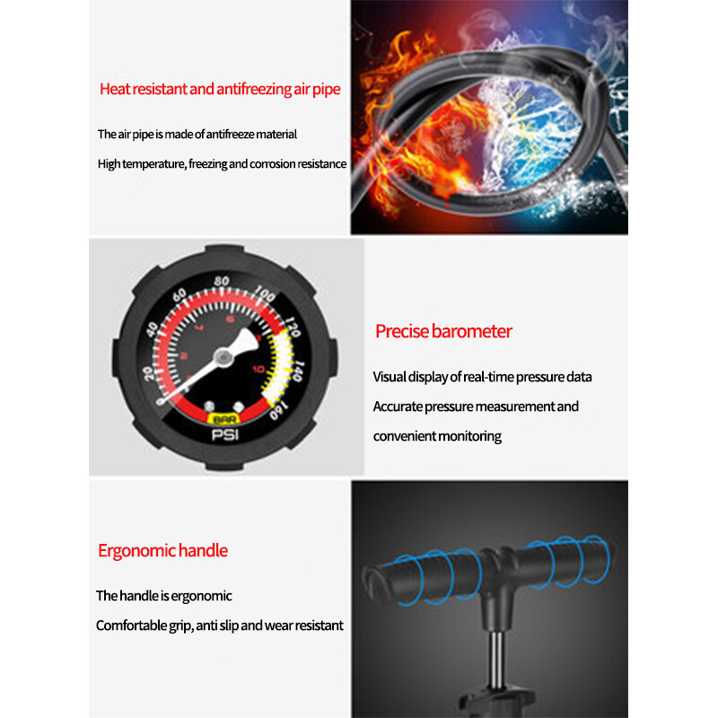 Xunting Brdski bicikl Pumpa za cestovni bicikl MAX 140PSI Prijenosna mini pumpa za bicikl Košarkaška igračka Cijev na napuhavanje Jahanje
