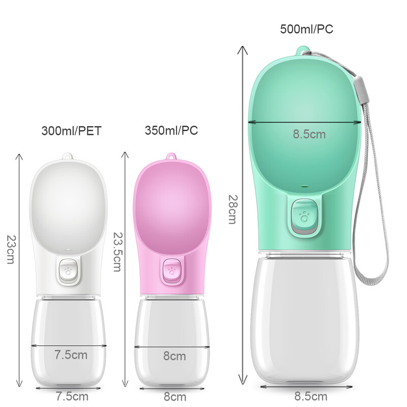 Suņu ūdens pudele mājdzīvnieku suņiem kaķiem Ūdens padeves bļodas āra ceļojumiem Necaurlaidīgs kucēnu dzeršanas trauks Mopsis Čivava Labradors