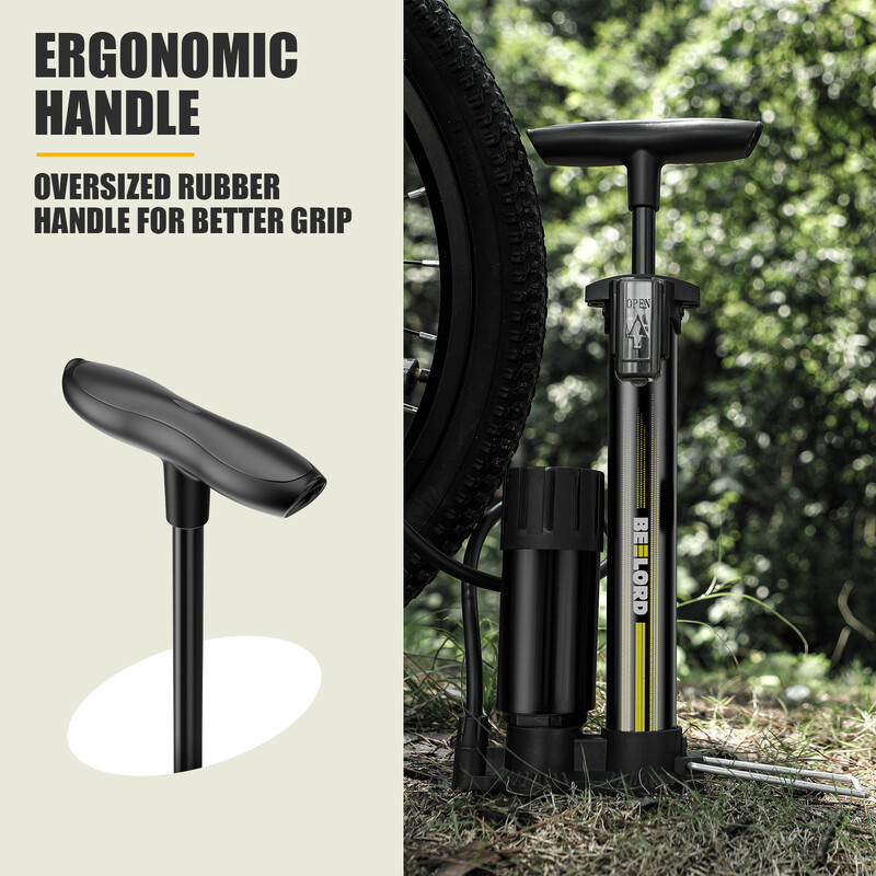 BEELORD profesionālas klases velosipēda sūknis ar spiediena mērītāju — MAX 160 PSI lodveida piepūšanas adatas Presta/Schrader vārsta adapteri