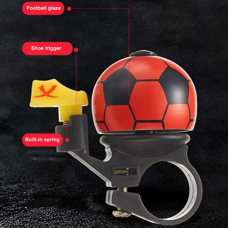 Velosipēda zvans skaļi karikatūra Futbola alumīnija sakausējuma virsma + PVC plastmasas bērnu velosipēda drošības futbola zvana gredzens raga stūre