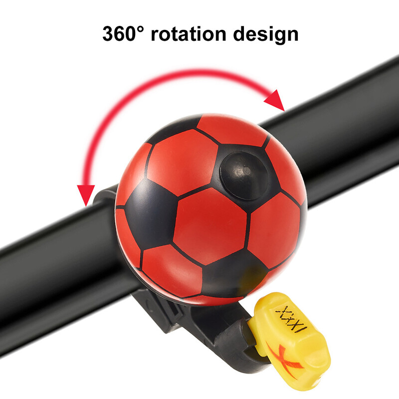 Velosipēda zvans skaļi karikatūra Futbola alumīnija sakausējuma virsma + PVC plastmasas bērnu velosipēda drošības futbola zvana gredzens raga stūre