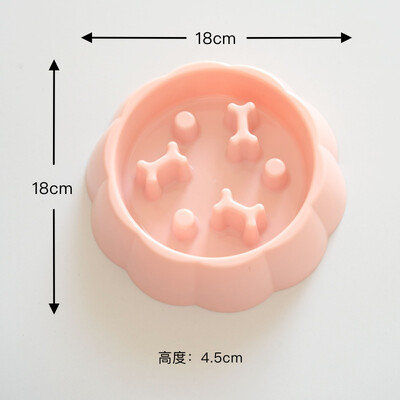 Mājdzīvnieku piederumi Krāsa lēna padevēja kaķu bļoda pret aizrīšanās plastmasas suņu mīklas ēdiena bļoda, suņu ūdens baseins trauksmes mazināšanai