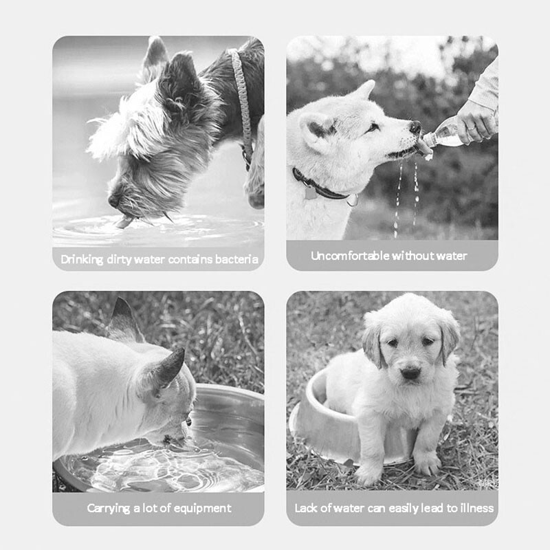 Suņu ūdens pudele izmantošanai ārpus telpām Pārnēsājama kompanjona krūze plastmasas ūdens pudele Suņu pastaigu ūdens barošana suņu piederumi ārā