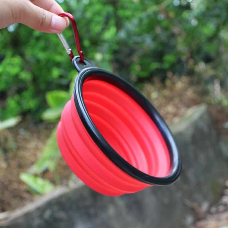 350/650/1000ML купа за кучета Преносима сгъваема купа за домашни любимци Сгъваема силиконова купа за вода за куче, пътуване на открито Контейнер за храна за кученца