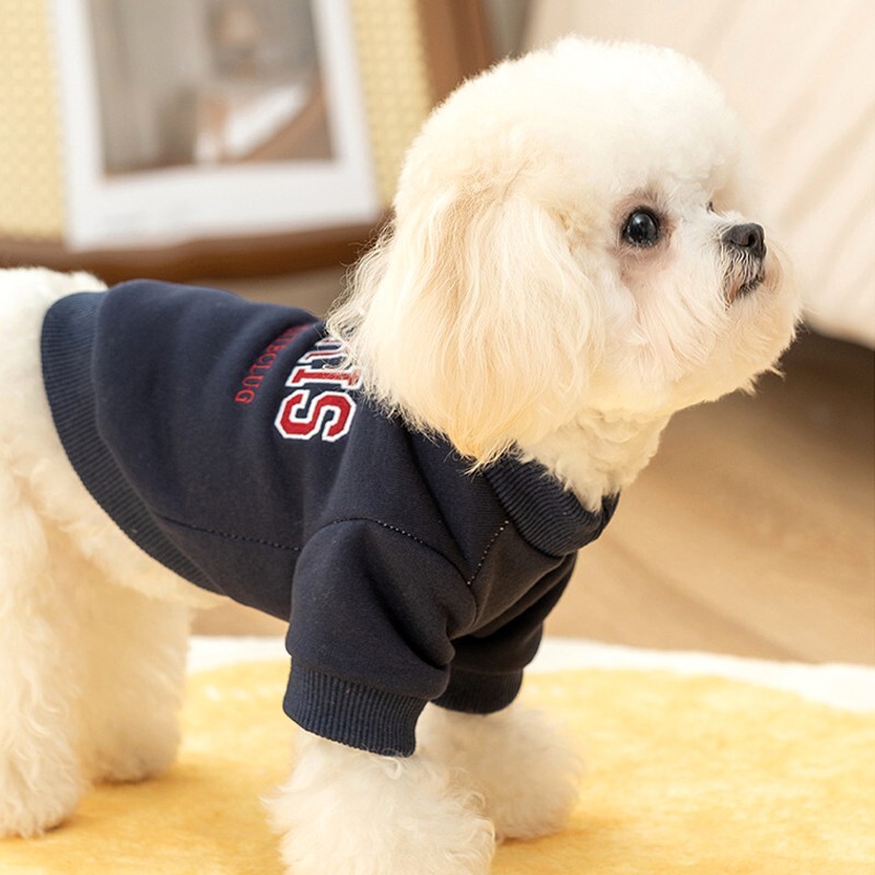 Зимни дрехи за кучета Домашни любимци Топли качулки за кучета Писмо Пуловер Палто за кучета Ново облекло за котки Чихуахуа Суичър кученце френски булдог