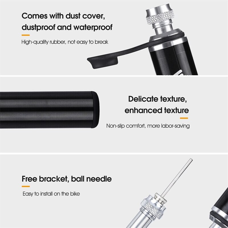 WEST BIKING velosipēda sūknis ar spiediena mērītāju 160PSI šosejas MTB riteņbraukšanas sūknis Presta Schrader šļūtenes riepas gaisa piepūšanas piederumi
