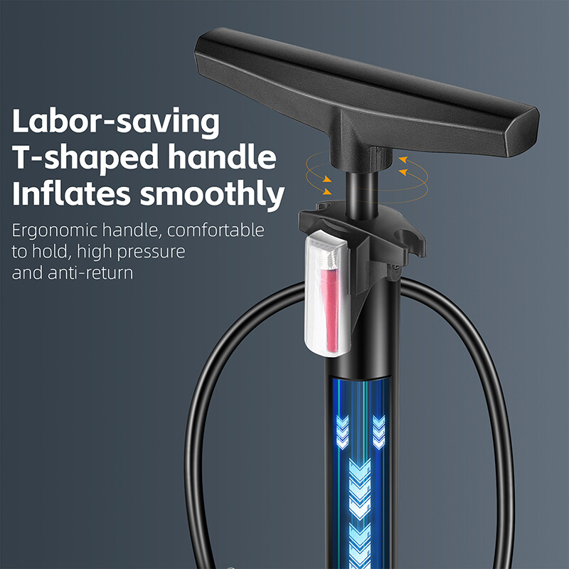 WEST BIKING Планински велосипед Помпа за шосеен велосипед MAX 160PSI Колоездене Преносим велосипед Помпа за пода Баскетболна играчка Въздушна помпа за надуване на гуми