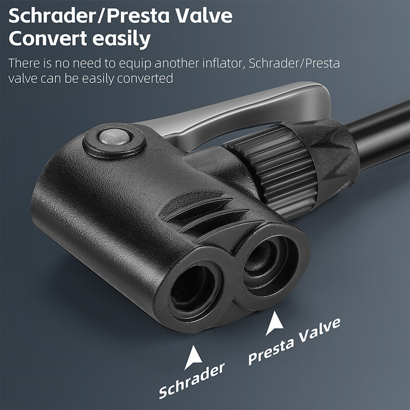 WEST BIKING Планински велосипед Помпа за шосеен велосипед MAX 160PSI Колоездене Преносим велосипед Помпа за пода Баскетболна играчка Въздушна помпа за надуване на гуми