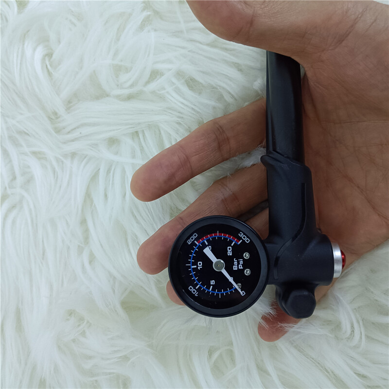 Pompă de aer pentru bicicletă ZTTO 300PSI Pompă de șoc pentru bicicletă MTB de înaltă presiune cu indicator de supapă Schrader Presta pentru suspensie spate a furcii din față