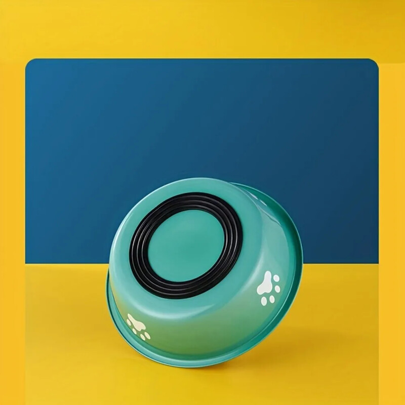 Nerūsējošā tērauda bļoda suņiem Izturīga suņu barības bļoda ar neslīdošu dibenu, kas piemērota barošanai un dzeramajam ūdenim