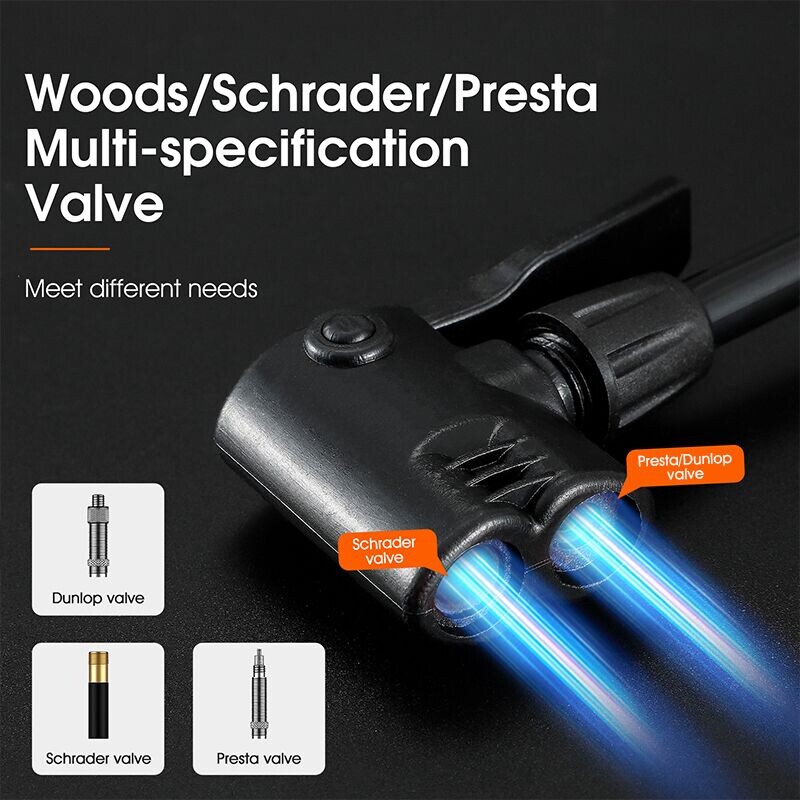 WEST BIKING 160PSI augstspiediena sūknis Schrader Presta MTB velosipēda grīdas sūknis Riteņbraukšanas gaisa sūknis Riepu lodveida motociklu automašīnu piepūšana