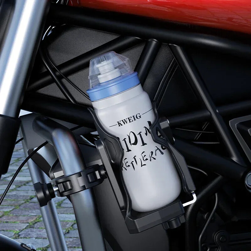 Motociklam regulējams zādzību krūzes turētājs Nozagšanas drošs ūdens kauss riteņbraukšanas krūzes stiprinājuma mobilais turētājs kalnu velosipēda pret pudeļu turētājs