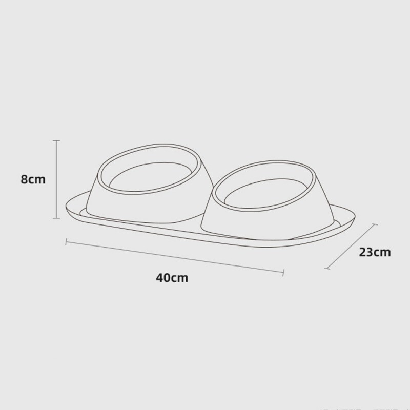 1 gab Dubultā kaķa suņu bļoda nerūsējošā tērauda kaķu barības trauks, neslīdošs pamats mājdzīvnieku ūdens padeves ierīcei noliekt aizsargkaklu kucēnu kaķu bļodas