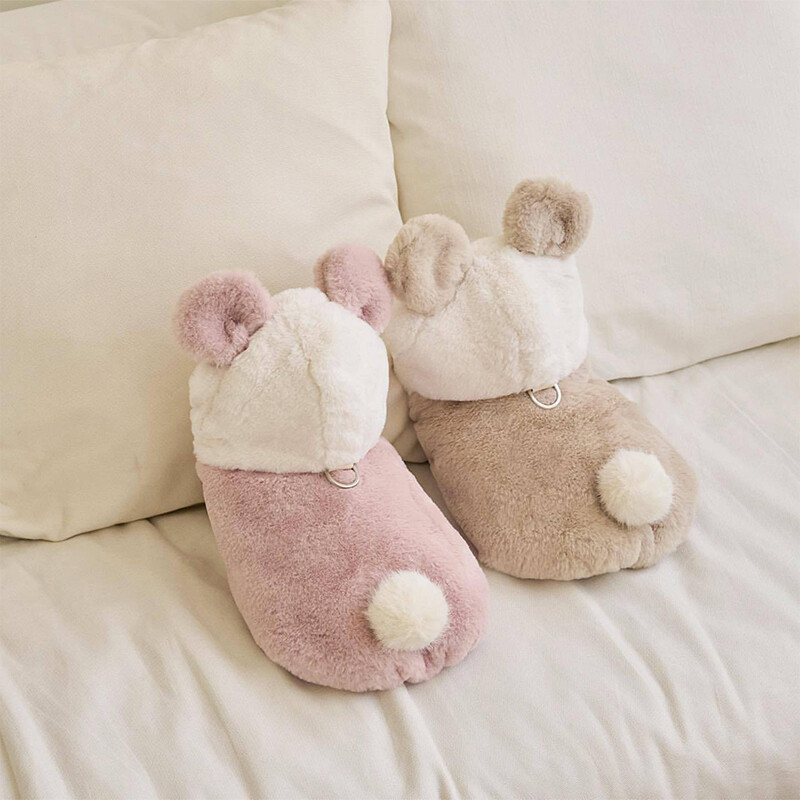 Zimska odjeća za pse Nejasne slatke mašne u obliku medvjeda Tople debele majice bez rukava s kopčanjem