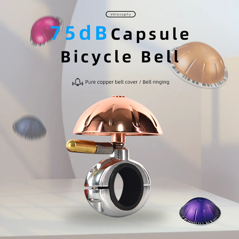Vara velosipēda zvans 360° rotējošs lāpstiņš mazs velosipēda zvans 75 dB miniatūrs velosipēda zvans, kas izgatavots no tīra vara zvana vāka