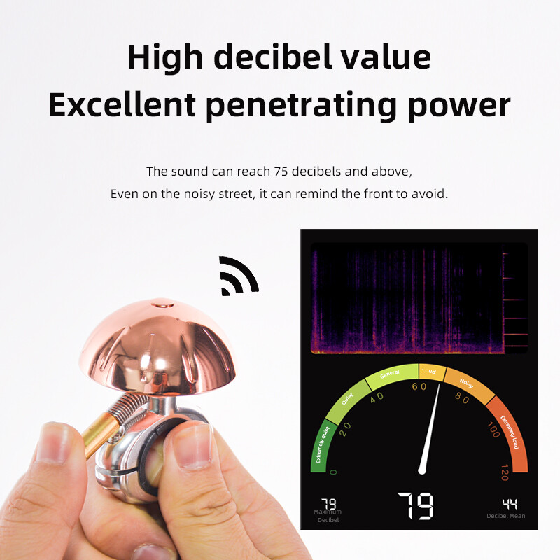 Vara velosipēda zvans 360° rotējošs lāpstiņš mazs velosipēda zvans 75 dB miniatūrs velosipēda zvans, kas izgatavots no tīra vara zvana vāka