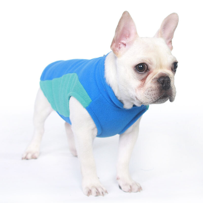 Flīsa suņu veste kapuces Ziemas mazs, vidējs suņu mēteļa jaka franču buldogam Chiwawa mājdzīvnieku džemperis Apģērbs ar D gredzenu XXL