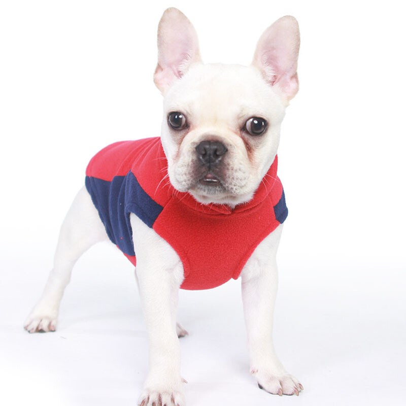 Flīsa suņu veste kapuces Ziemas mazs, vidējs suņu mēteļa jaka franču buldogam Chiwawa mājdzīvnieku džemperis Apģērbs ar D gredzenu XXL