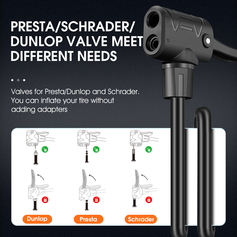 WEST BIKING 140PSI Помпа за велосипедни гуми Домакински ръчен помпа за велосипеди Електрически мотоциклети Помпа за помпа за топка за гуми