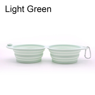 Sklopiva zdjelica za pse Silikonska dvostruka sklopiva posuda za hranu za pse, voda za vanjsko piće za kućne ljubimce, hranilica za pse