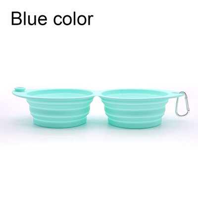 Sklopiva zdjelica za pse Silikonska dvostruka sklopiva posuda za hranu za pse, voda za vanjsko piće za kućne ljubimce, hranilica za pse