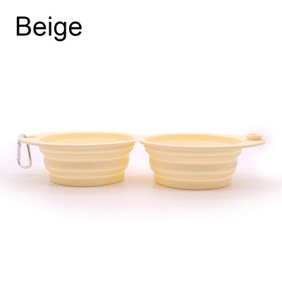 Sklopiva zdjelica za pse Silikonska dvostruka sklopiva posuda za hranu za pse, voda za vanjsko piće za kućne ljubimce, hranilica za pse