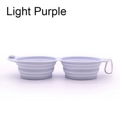 Sklopiva zdjelica za pse Silikonska dvostruka sklopiva posuda za hranu za pse, voda za vanjsko piće za kućne ljubimce, hranilica za pse