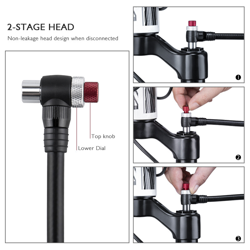 Beto Shock pumpa MTB vilica/pumpa stražnjeg ovjesa za bicikl 400 PSI crijevo Zračna ručna pumpa za bicikl s manometrom Pumpa za bicikl