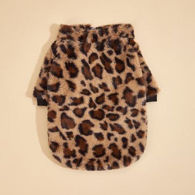 Odjeća za kućne ljubimce za pse, mačke, štene, majica bez rukava, šareni leopard, mutni kaput, trenirka, odjeća za pse za male srednje pse za jesen i zimu