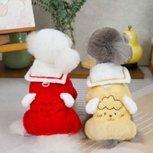 Rudens un ziemas siltie četrkājaino mājdzīvnieku drēbes mazo suņu teddy bichon suņu drēbes