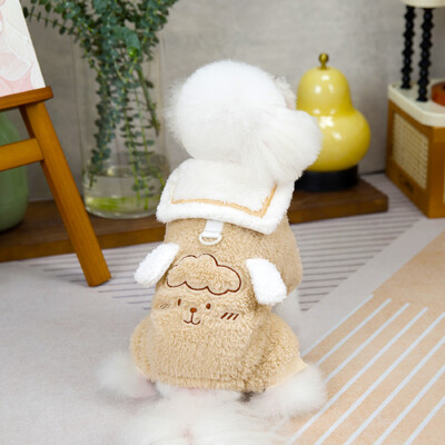 Rudens un ziemas siltie četrkājaino mājdzīvnieku drēbes mazo suņu teddy bichon suņu drēbes