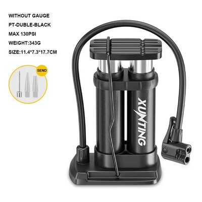 Xunting augstspiediena pēdas pedāļa gaisa mini supersūknis ar dubultcilindru MTB šosejas velosipēdu velosipēda automašīnas piepūšanas piederumi