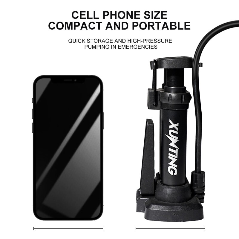 Xunting augstspiediena pēdas pedāļa gaisa mini supersūknis ar dubultcilindru MTB šosejas velosipēdu velosipēda automašīnas piepūšanas piederumi