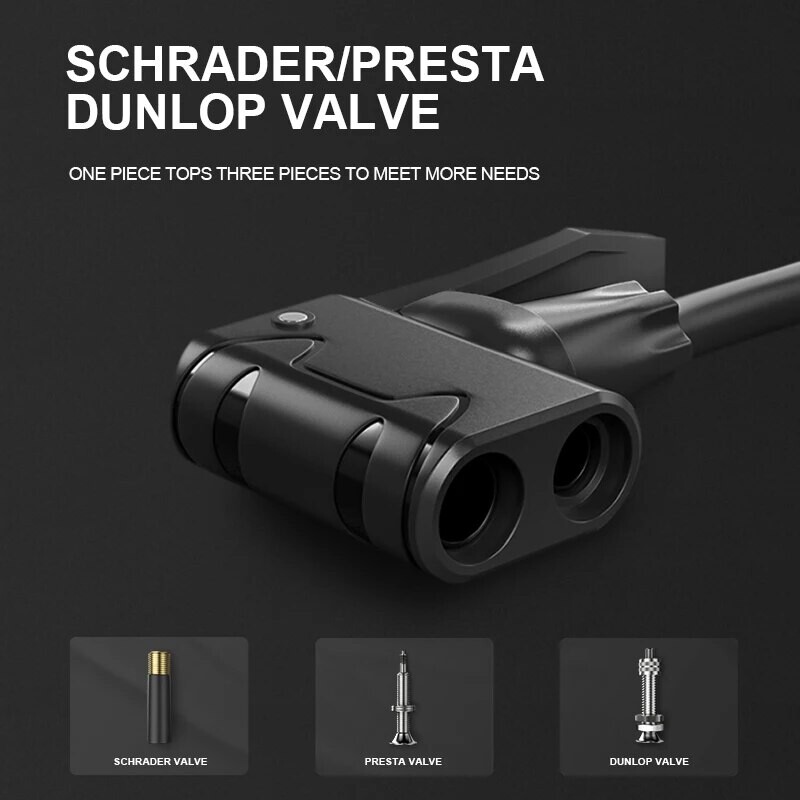 Xunting augstspiediena pēdas pedāļa gaisa mini supersūknis ar dubultcilindru MTB šosejas velosipēdu velosipēda automašīnas piepūšanas piederumi