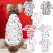 W11 Ziemassvētku suņu drēbes piparkūku kociņa pingvīns sniegpārsla apdruka rudens un ziemas silts ērts bumbu kapuci