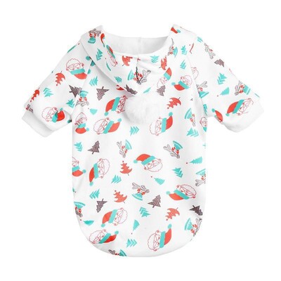 W11 Ziemassvētku suņu drēbes piparkūku kociņa pingvīns sniegpārsla apdruka rudens un ziemas silts ērts bumbu kapuci