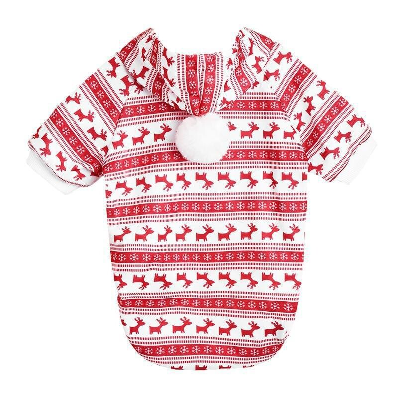 W11 Ziemassvētku suņu drēbes piparkūku kociņa pingvīns sniegpārsla apdruka rudens un ziemas silts ērts bumbu kapuci