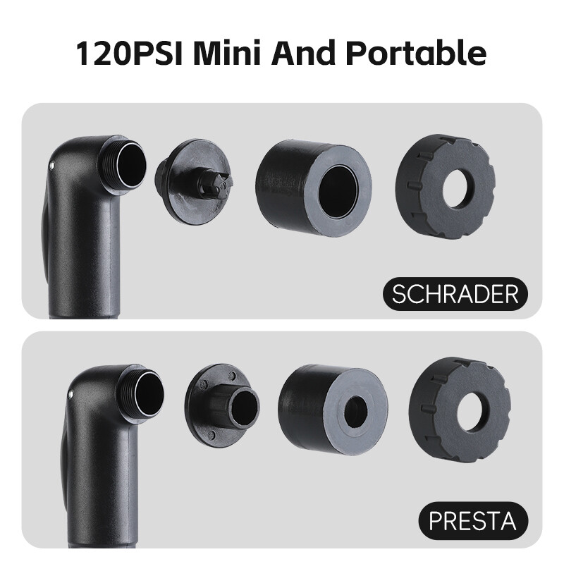 WEST BIKING Mini pompă pentru bicicletă 120PSI portabilă Schrader/Supapă Presta Pompă de aer pentru anvelope pentru bicicletă Umflator manual MTB Accesorii pentru bicicletă de drum