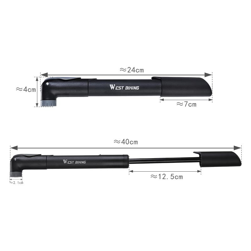 WEST BIKING Mini pompă pentru bicicletă 120PSI portabilă Schrader/Supapă Presta Pompă de aer pentru anvelope pentru bicicletă Umflator manual MTB Accesorii pentru bicicletă de drum