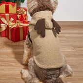 W16 Ziemassvētki Helovīns mājdzīvnieku transformācijas uzvalks aļņa rags samta brūns silti ērts Bichon Chihuahua Bulldog apģērbu mopsis