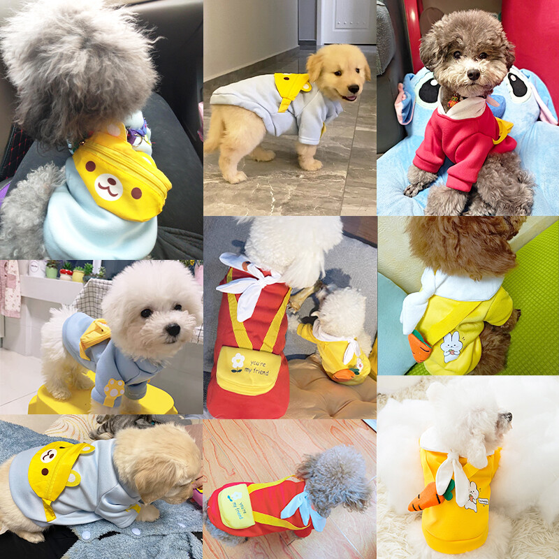 Zimska odjeća za pse Topla majica s kapuljačom sa slatkim crtanim pasom Chihuahua Francuski buldog Puppy Outfit Outfit Kaput Kostim za kućne ljubimce