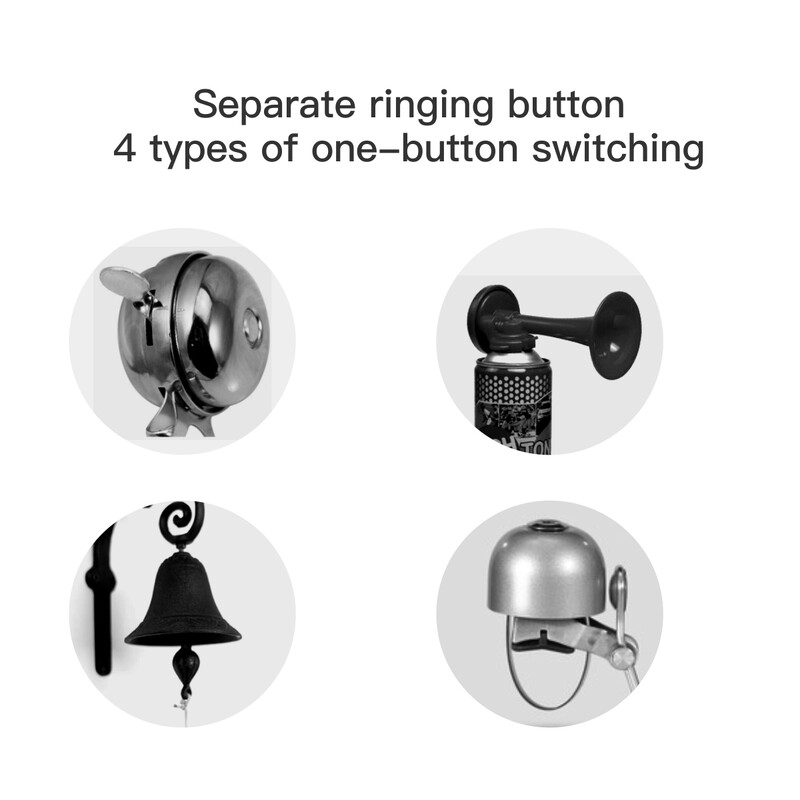 MTB dviračio skambučio įkrovimo garsiakalbis, USB įkraunamas mini elektrinis dviračio garsinis signalas, 4 režimai dviračių elektrinio dviračio priedai, skirti paspirtukui