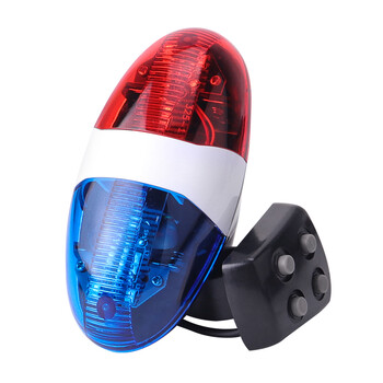 Bicycle Siren 4 Sounds Melody Bicycle Power Horn Siren Bell 6-LED Strobe μπλε και κόκκινο φως ασφαλείας ποδηλάτου για Παιδικό ποδήλατο