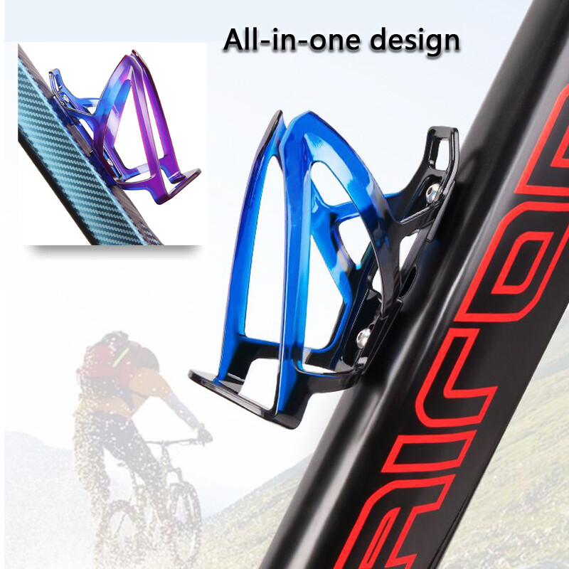 Държач за бутилка за вода за велосипед Цветни градиентни клетки за бутилки Молдинг от една част Поставка Колоездене Скоба за чайник MTB Оборудване за велосипеди