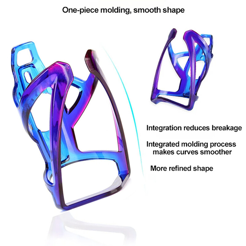 Държач за бутилка за вода за велосипед Цветни градиентни клетки за бутилки Молдинг от една част Поставка Колоездене Скоба за чайник MTB Оборудване за велосипеди