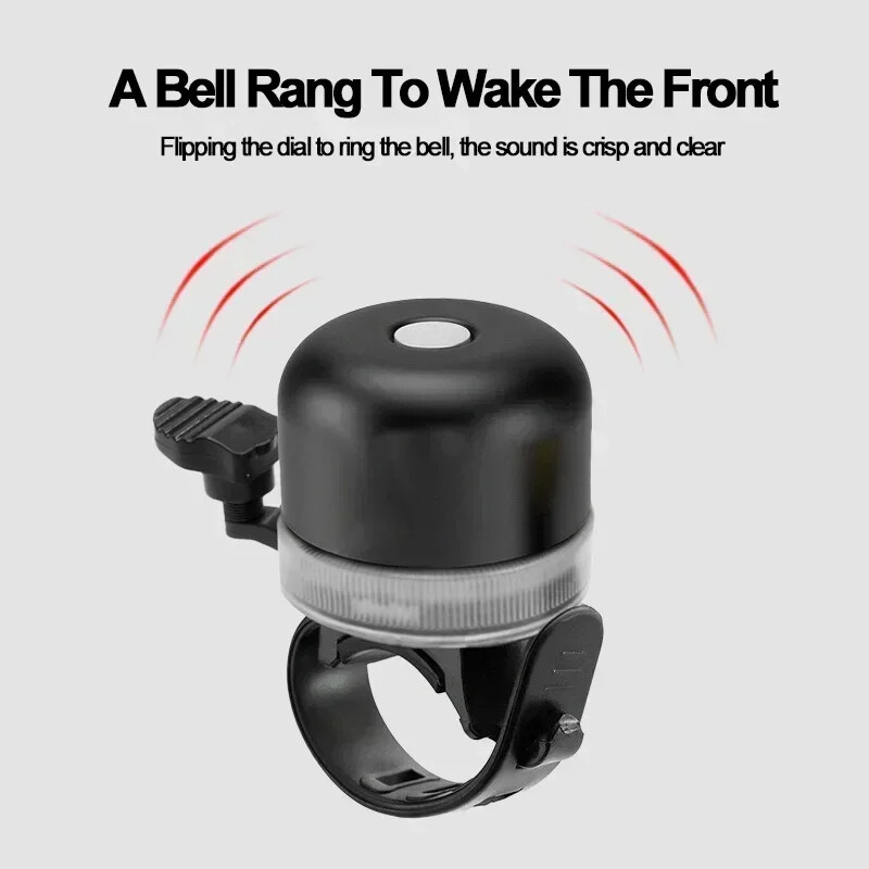 Zvono za bicikl sa svjetlom 120DB USB punjiva svjetiljka za trubu za bicikle 3 načina rada Sklopiva biciklistička svjetiljka za e-bicikl Dodatna oprema za vožnju