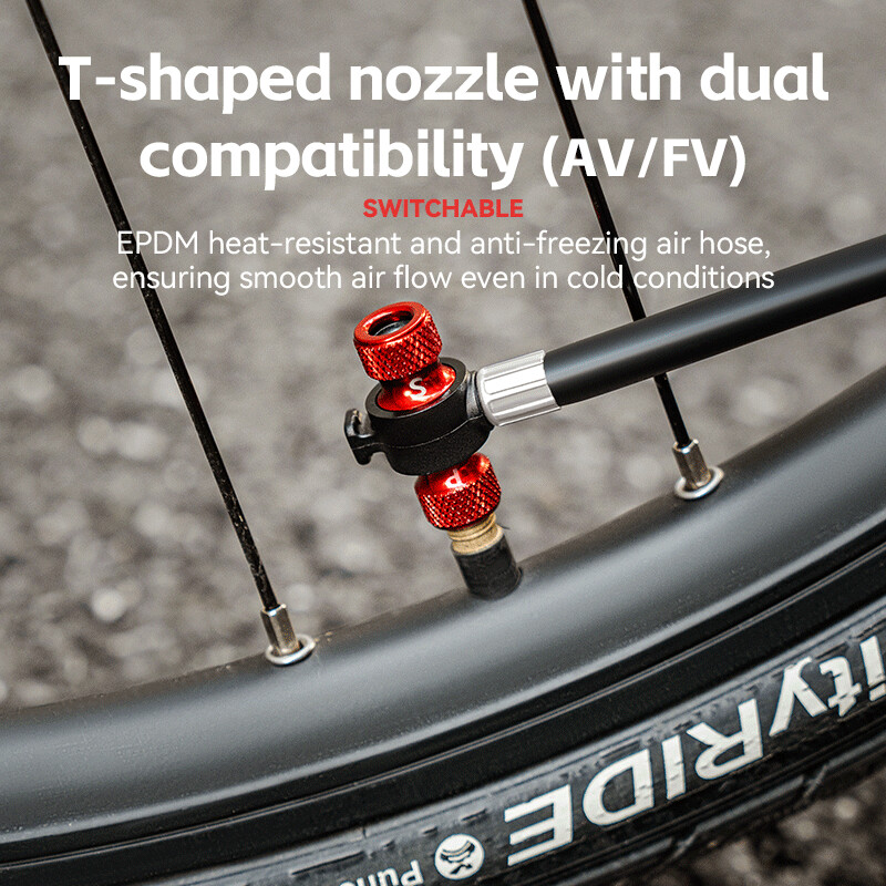 ROCKBROS Мини велосипедна помпа 220PSI Преносима въздушна помпа Schrader Presta AV/FV Gauge Инфлатор за гуми MTB Колоездене Аксесоари за шосейни велосипеди