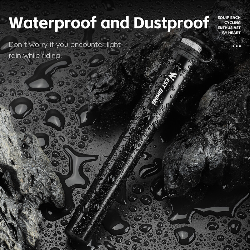 WEST BIKING pārnēsājams mini velosipēdu sūknis 130 PSI augstspiediena gaisa sūkņi Presta/Schrader Valve alumīnija sakausējuma velosipēda riepu piepūšana