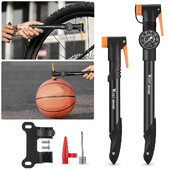 Daudzfunkcionāls rokas sūknis ar mērierīces rokas riepas gaisa piepūšanu, 360 grādos rotējošs galvas pārnēsājams velosipēda sūknis, kas paredzēts velosipēdu basketbolam